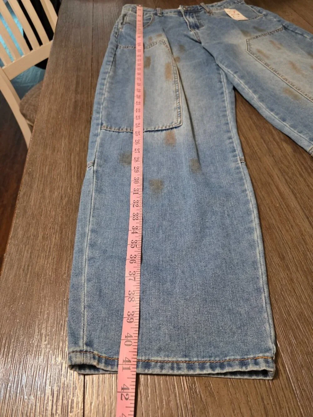 PTCL High Rise Baggy Carpenter Jeans NWT Size 28 Wide Leg Utility Blue Denim - Picture 4 of 15